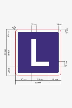 Tablica L standard na motocykl, motorower bez odblasku