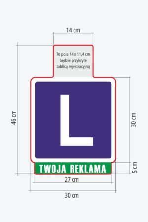 Tablica L wzór gentian na motorower personalizowana odblask